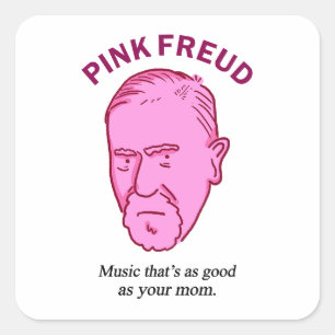Pink Freud Funny Music Psychology Pucker Quadratischer Aufkleber