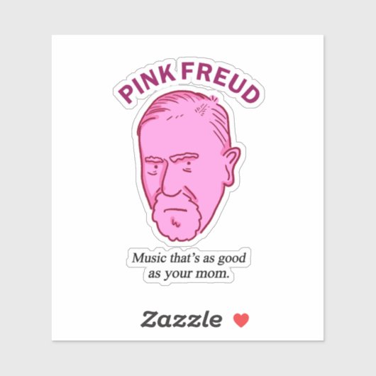 Pink Freud Funny Music Psychology Pun Die Cut Aufkleber (Blatt)