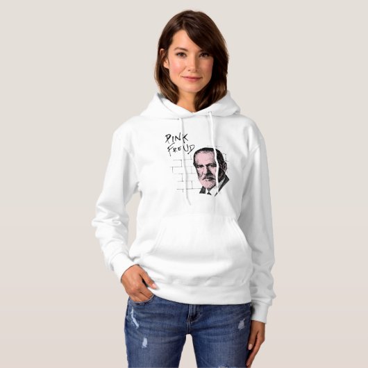 Pink Freud Sigmund Freud Hoodie (Vorne ganz)