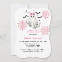 Pink Friendly Girl Ghost mit Flet Birthday Party