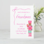 Pink Friendsmas Einladung (Stehend Vorderseite)