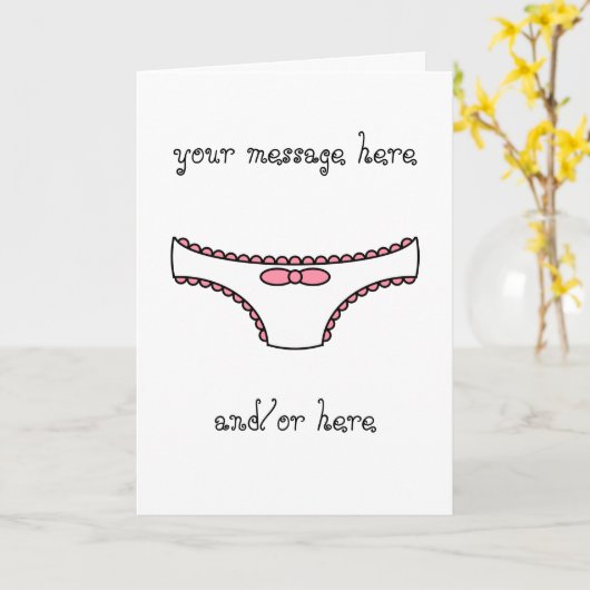 Pink Frilly Panties Karte (Gelbe Blume)
