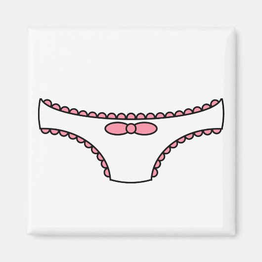 Pink Frilly Panties Magnet (Vorne)