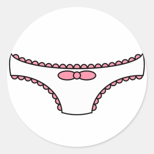 Pink Frilly Panties Runder Aufkleber (Vorderseite)