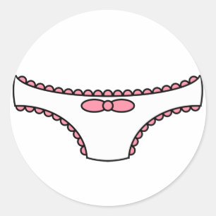 Pink Frilly Panties Runder Aufkleber
