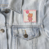 Pink Fringe Dress Bear mit Pink Ballon Button (Beispiel)