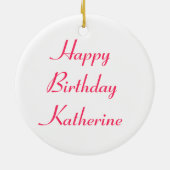 Pink Fringed Tulip Custom Geburtstag Keramikornament (Hinten)