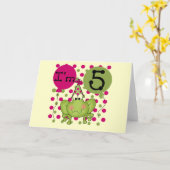 Pink Frog 5. Geburtstag Shirts und Geschenke Karte (Gelbe Blume)