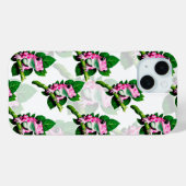 Pink Frog auf grünem Leaf Muster iPhone Case (Rückseite (Horizontal))