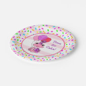 Pink Frog Girl's Birthday Candy Sprinkles Party Pappteller (Schrägansicht)