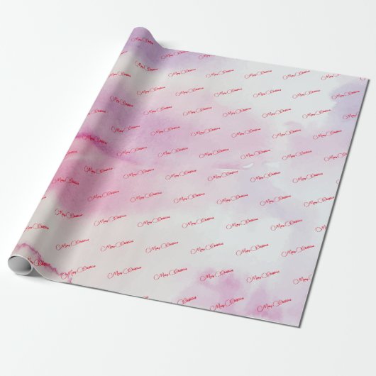 Pink Frohe Weihnachten Geschenkpapier (Ungerollt)