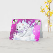 Pink Frohe Weihnachten Karte (Gelbe Blume)