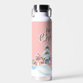 Pink Frohe Weihnachten Trinkflasche (Vorne)