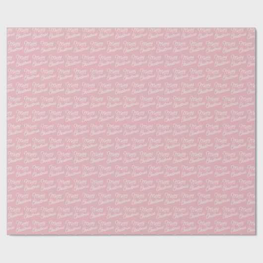 Pink Frohe Weihnachts-Muster Wrapping Papier Geschenkpapier (Flach)
