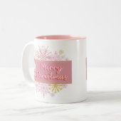 Pink Frohe Weihnachtsfeier Tasse (Vorderseite Links)