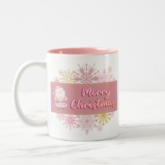 Pink Frohe Weihnachtsfeier Tasse (Links)