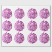 Pink Frosty Ornament Wrapping Paper Geschenkpapier (Flach)