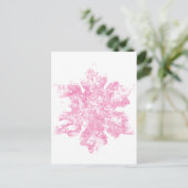 Pink Frosty Snowflake Design Postkarte (Stehend Vorderseite)