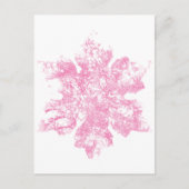 Pink Frosty Snowflake Design Postkarte (Vorderseite)