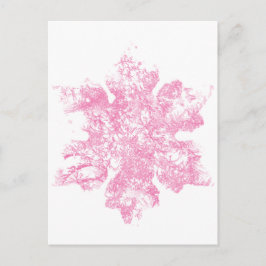 Pink Frosty Snowflake Design Postkarte