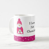 Pink Frosty Snowman mit Hot Chocolate Kaffeetasse (Vorderseite Links)