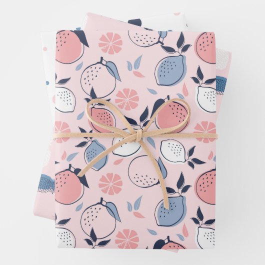 Pink Fruit Muster Geschenkpapier Set (Beispiel)