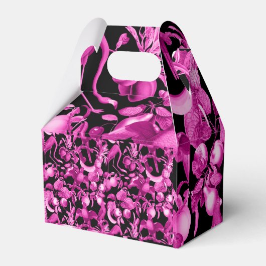 Pink Fruits And Flamingos Pattern Geschenkschachtel (Rückseite)