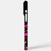 PINK FUCHSIA BLACK ABSTRAKT DEKO MONOGRAM Case-Mate iPhone HÜLLE (Rückseite / Links)