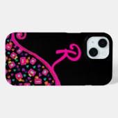 PINK FUCHSIA BLACK ABSTRAKT DEKO MONOGRAM Case-Mate iPhone HÜLLE (Rückseite (Horizontal))