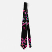 PINK FUCHSIA BLACK ABSTRAKT DEKO MONOGRAM KRAWATTE (Vorderseite)