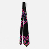 PINK FUCHSIA BLACK ABSTRAKT DEKO MONOGRAM KRAWATTE (Rückseite)