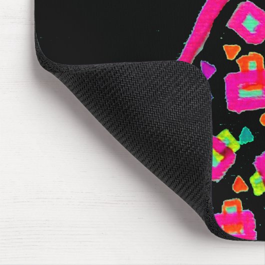 PINK FUCHSIA BLACK ABSTRAKT DEKO MONOGRAM MOUSEPAD (Ecke)