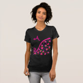 PINK FUCHSIA BLACK ABSTRAKT DEKO MONOGRAM T-Shirt (Vorne ganz)