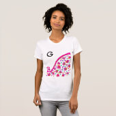 PINK FUCHSIA BLACK ABSTRAKT DEKO MONOGRAM T-Shirt (Vorne ganz)