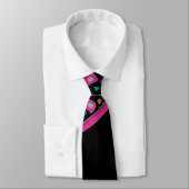 PINK FUCHSIA BLACK ABSTRAKTER DEKO KRAWATTE (Gebunden)