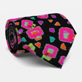 PINK FUCHSIA BLACK ABSTRAKTER DEKO KRAWATTE (Gerollt)