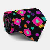 PINK FUCHSIA BLACK ABSTRAKTER DEKO KRAWATTE (Gerollt)