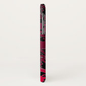 PINK FUCHSIA BLACK DAMASK GEMSTONE MONOGRAMM Case-Mate iPhone HÜLLE (Hinten/Links)