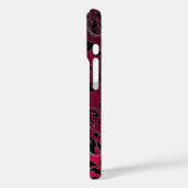 PINK FUCHSIA BLACK DAMASK GEMSTONE MONOGRAMM Case-Mate iPhone HÜLLE (Rückseite / Links)
