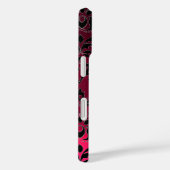 PINK FUCHSIA BLACK DAMASK GEMSTONE MONOGRAMM Case-Mate iPhone HÜLLE (Rückseite / Rechts)