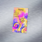 PINK FUCHSIA BLAU GELBE WHIMSICAL BLUME MAGNETISCHE VISITENKARTE (Beispiel)