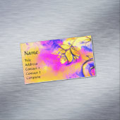 PINK FUCHSIA BLAU GELBE WHIMSICAL BLUME MAGNETISCHE VISITENKARTE (Beispiel)