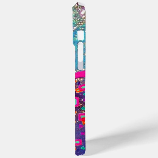 PINK FUCHSIA BLUE ABSTRAKT DEKO MONOGRAM Case-Mate iPhone HÜLLE (Rückseite / Links)