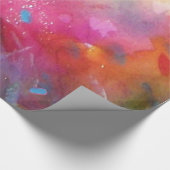 PINK FUCHSIA BLUE ABSTRAKT WATERCOLOR GESCHENKPAPIER (Ecke)