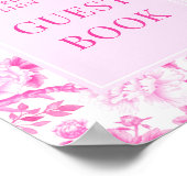 Pink Fuchsia Chinoiserie Porzellan Reisebuch Poster (Ecke)