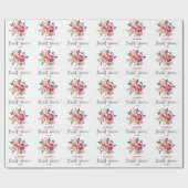 Pink Fuchsia Floral Brautparty Geschenkpapier (Flach)