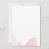 Pink Fuchsia Floral Gold Aquarellfarbe Save The Date (Rückseite)