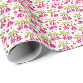 Pink Fuchsia Floral Pattern – Retro Botanical Geschenkpapier (Rolleneckpunkt)