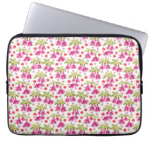 Pink Fuchsia Floral Pattern – Retro Botanical Laptopschutzhülle (Vorderseite)
