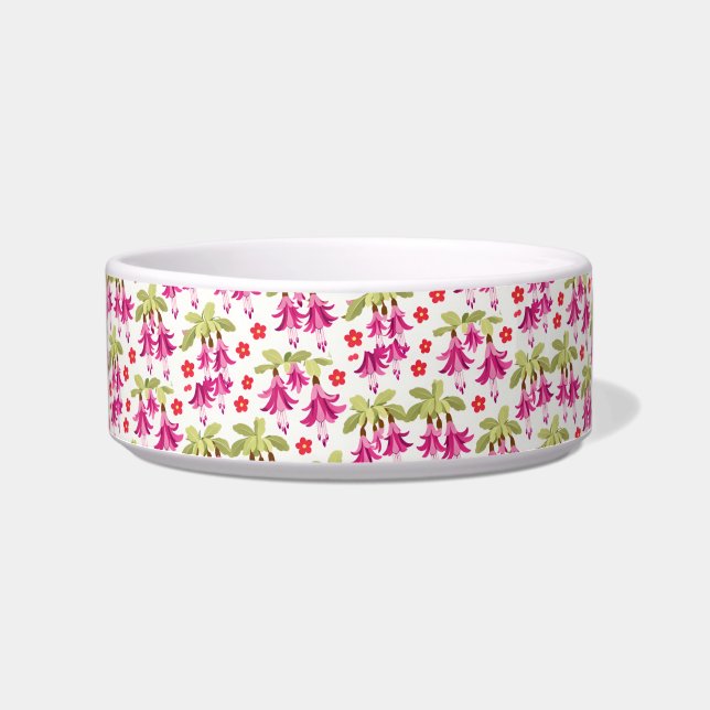 Pink Fuchsia Floral Pattern – Retro Botanical Napf (Vorderseite)